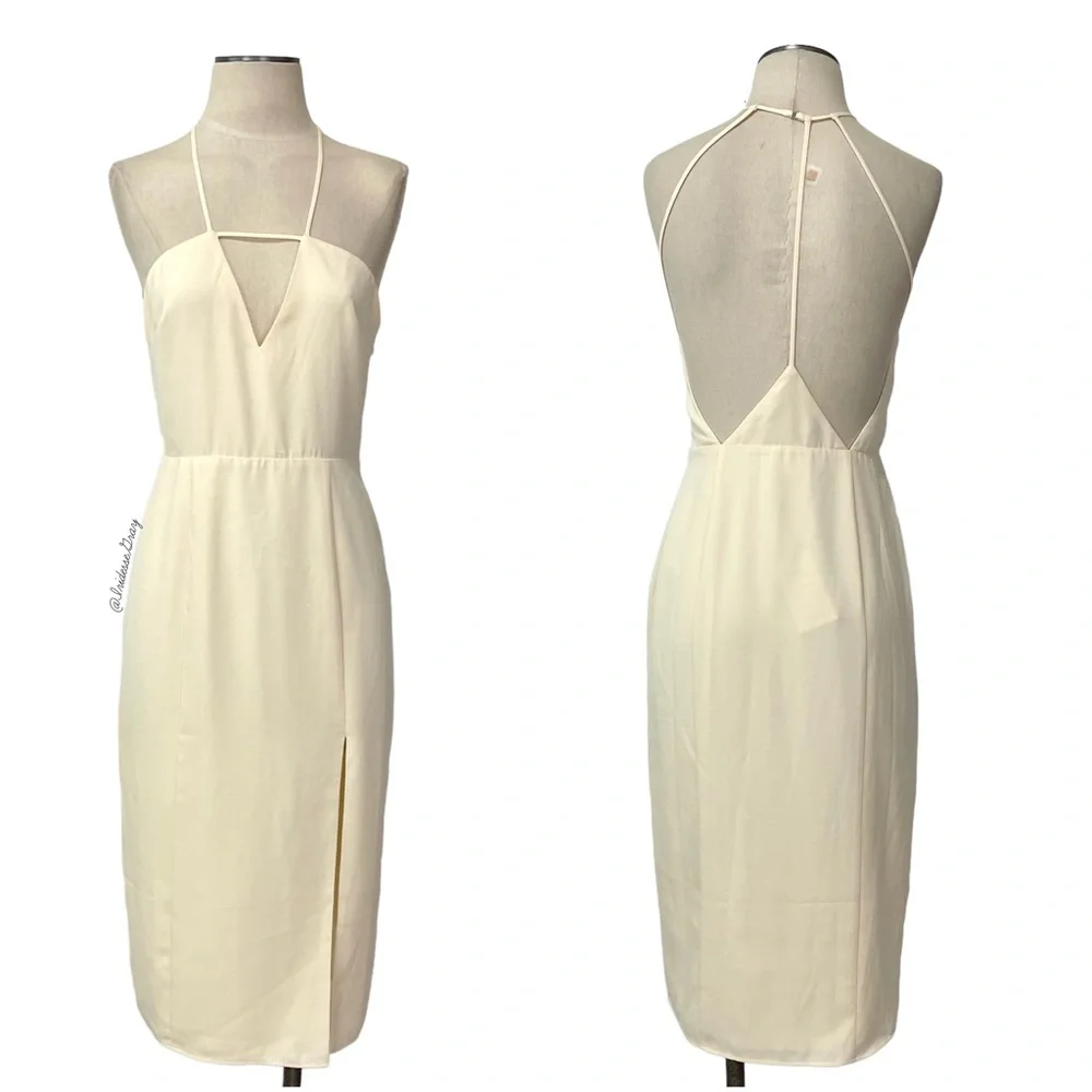 Lovers + Friends- Ross Midi Dress in Ivory Size Small.